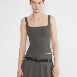 Aritzia Gray Roulade Bustier Top